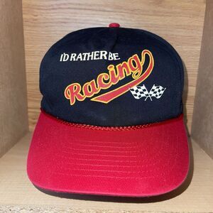 Vintage 90s I’d Rather Be Racing Snapback Hat Cap